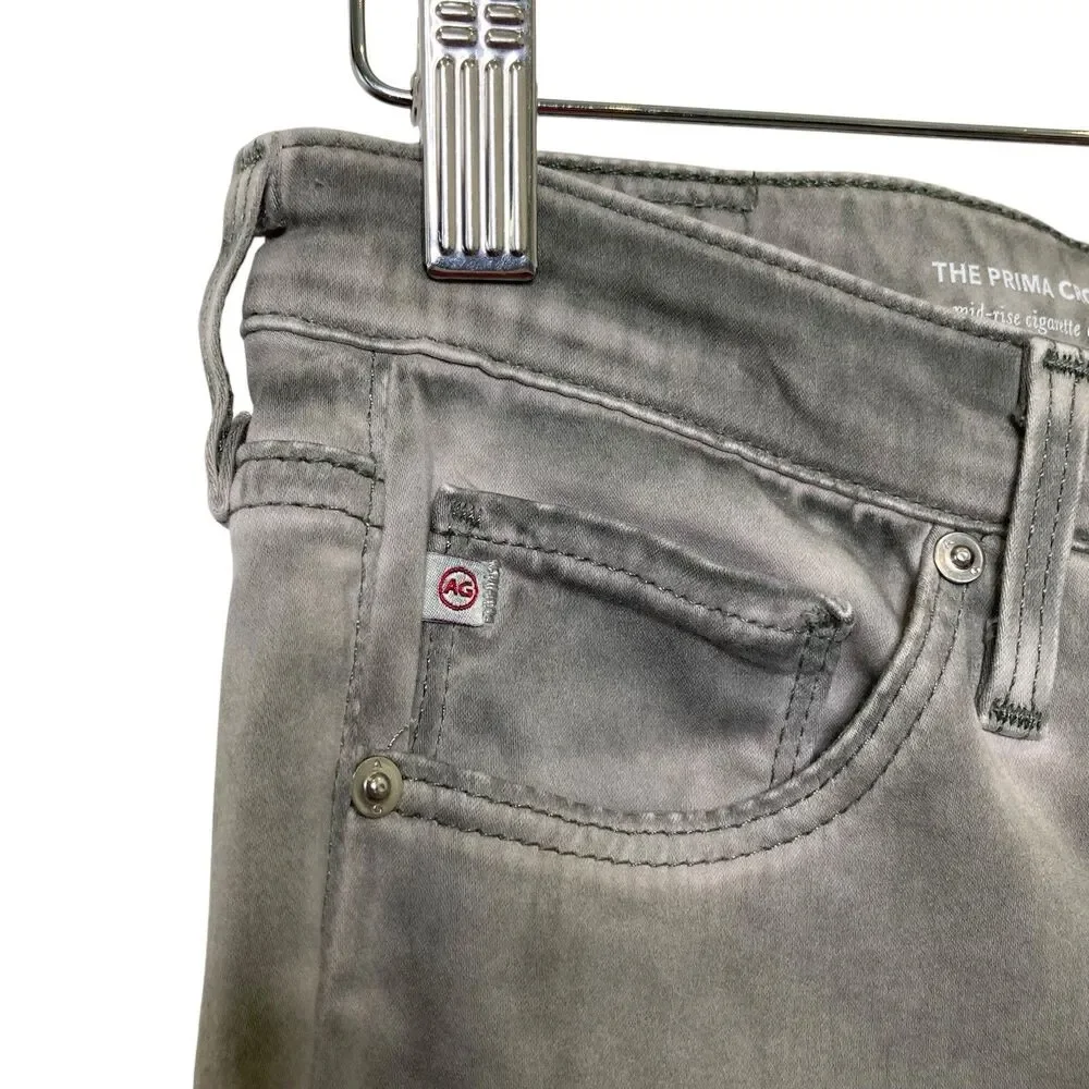 Adriano Goldschmied Anthropologie The Prima Crop Cigarette Jeans Pants Gray 26 - Picture 4 of 12